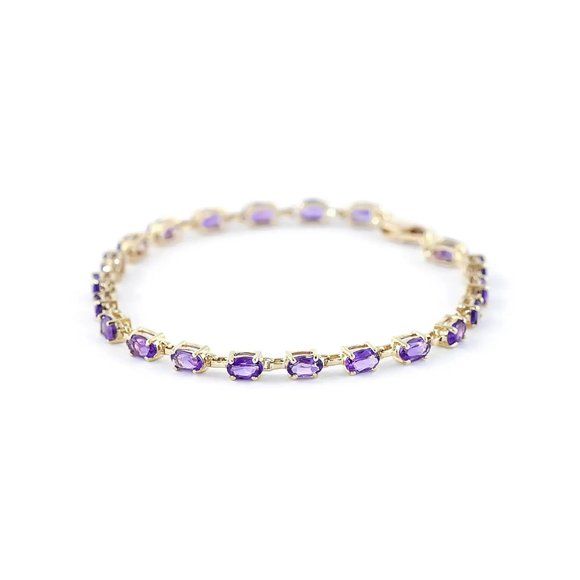 Amethyst Tennis Bracelet, 14k Yellow Gold - Picture 1 of 15